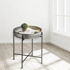 Table d'appoint pliante en acier galvanisé, table basse étanche – 57,0 D x 57,0 L x 65,5 H cm