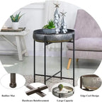 Table d'appoint pliante en acier galvanisé, table basse étanche – 57,0 D x 57,0 L x 65,5 H cm