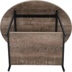 Table basse rustique ovale avec étagère de rangement - 59,5P x 100L x 42H cm