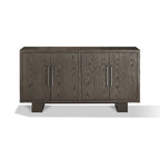 Buffet de salle à manger de 172 cm, bois d'hévéa, grain du bois apparent, gris cendré