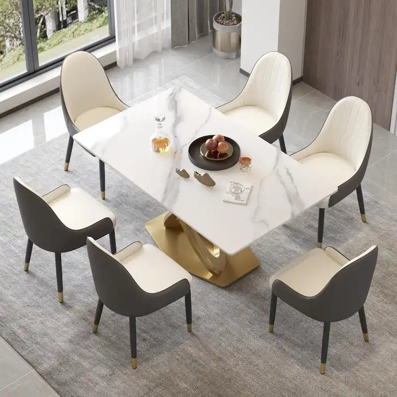 Table de salle à manger 63, table de salle à manger moderne pour 6 personnes