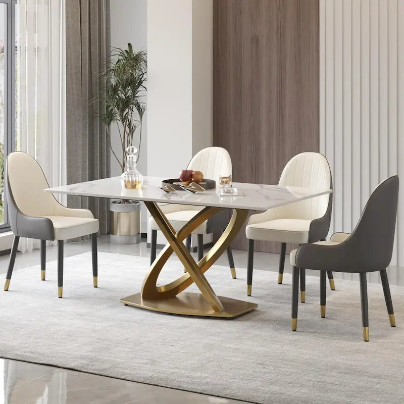 Table de salle à manger 63, table de salle à manger moderne pour 6 personnes