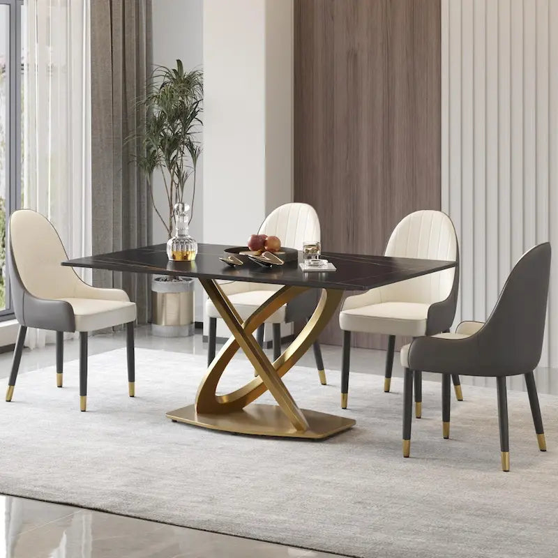 Table de salle à manger 63, table de salle à manger moderne pour 6 personnes