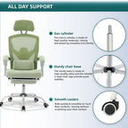 Chaise de bureau ergonomique à dossier haut en maille avec support lombaire et coussin pour ordinateur