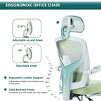 Chaise de bureau ergonomique à dossier haut en maille avec support lombaire et coussin pour ordinateur