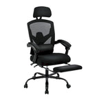 Chaise de bureau ergonomique à dossier haut en maille avec support lombaire et coussin pour ordinateur