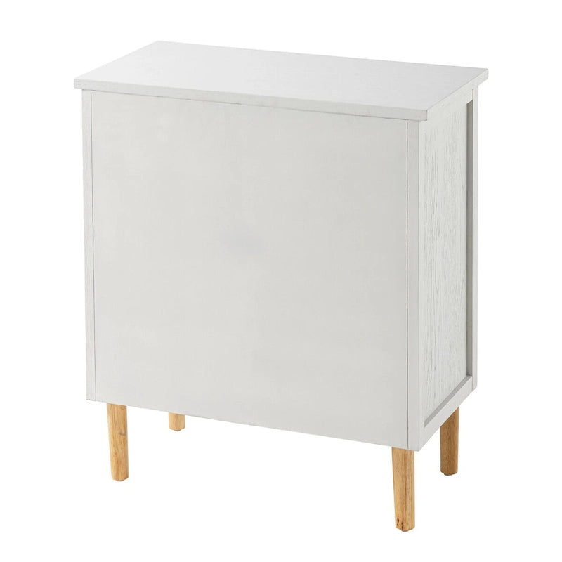 Commode en rotin et osier, commode à 4 tiroirs, meuble de rangement en bois blanc, buffet bohème, milieu de siècle, style côtier