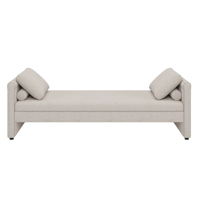 Lit de repos rembourré moderne avec oreillers, petit lit de repos simple pour salons