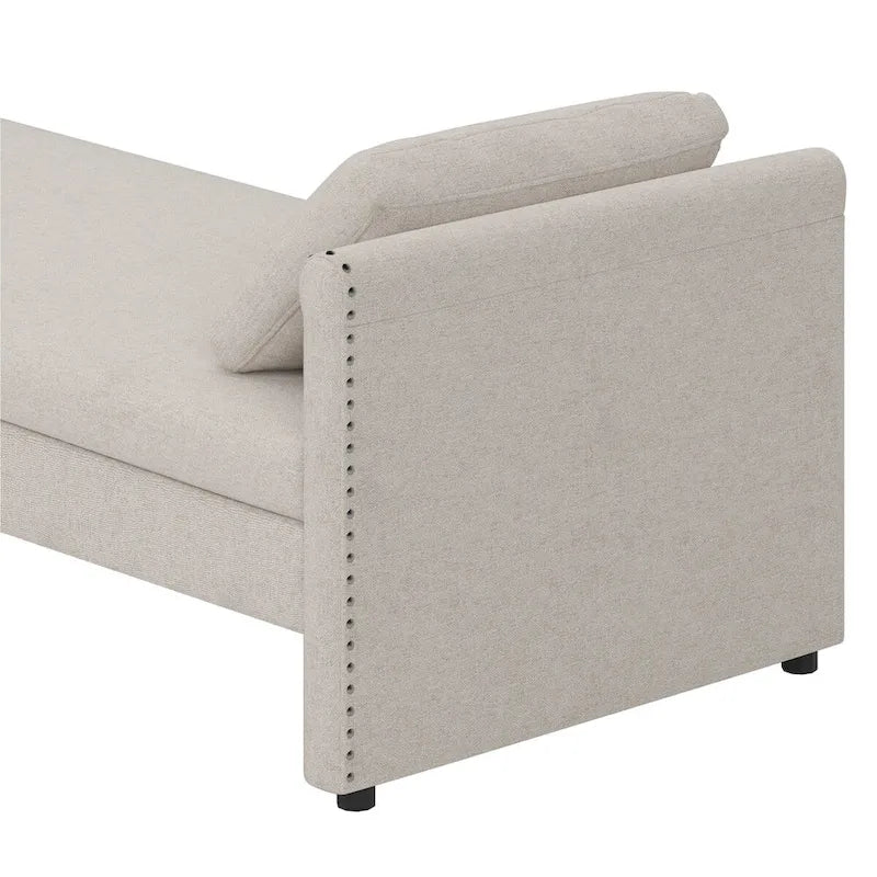 Lit de repos rembourré moderne avec oreillers, petit lit de repos simple pour salons