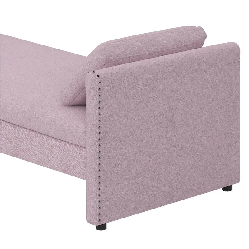 Lit de repos rembourré moderne avec oreillers, petit lit de repos simple pour salons