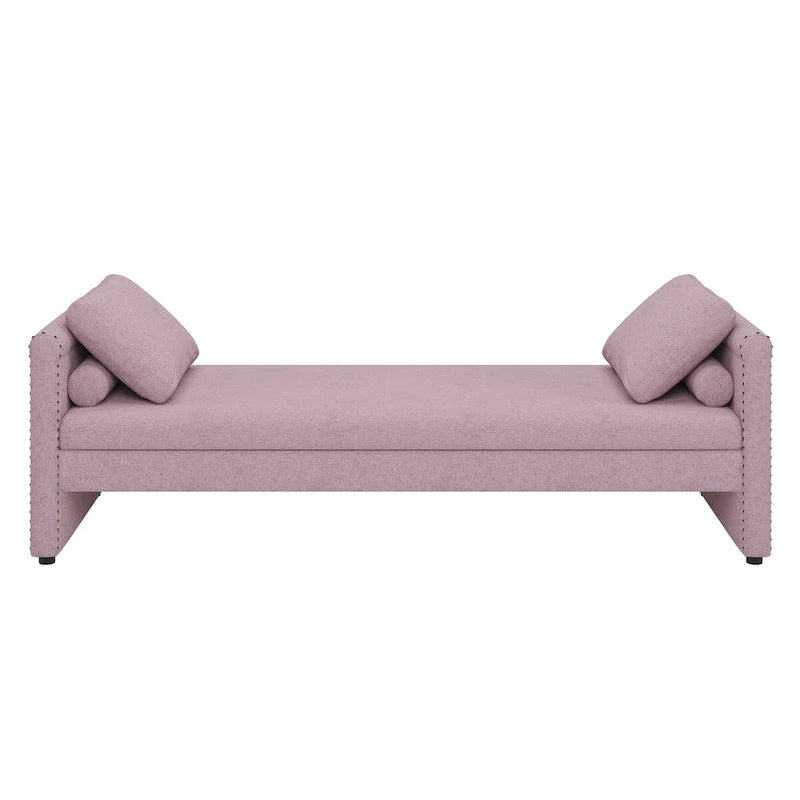 Lit de repos rembourré moderne avec oreillers, petit lit de repos simple pour salons
