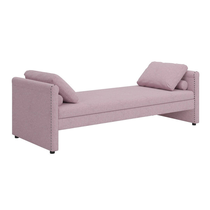 Lit de repos rembourré moderne avec oreillers, petit lit de repos simple pour salons