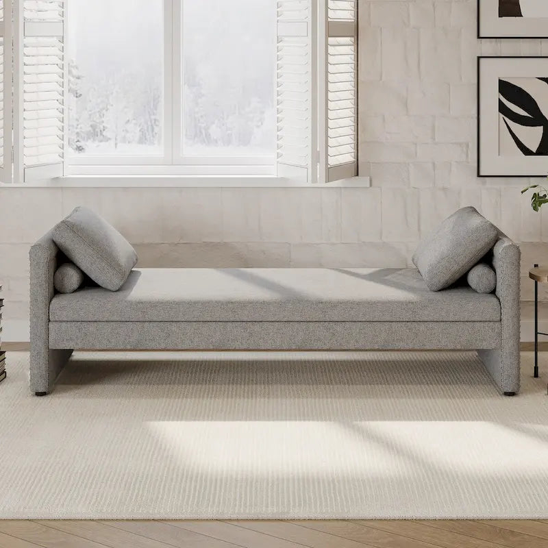 Lit de repos rembourré moderne avec oreillers, petit lit de repos simple pour salons