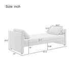 Lit de repos rembourré moderne avec oreillers, petit lit de repos simple pour salons