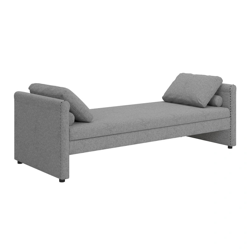 Lit de repos rembourré moderne avec oreillers, petit lit de repos simple pour salons