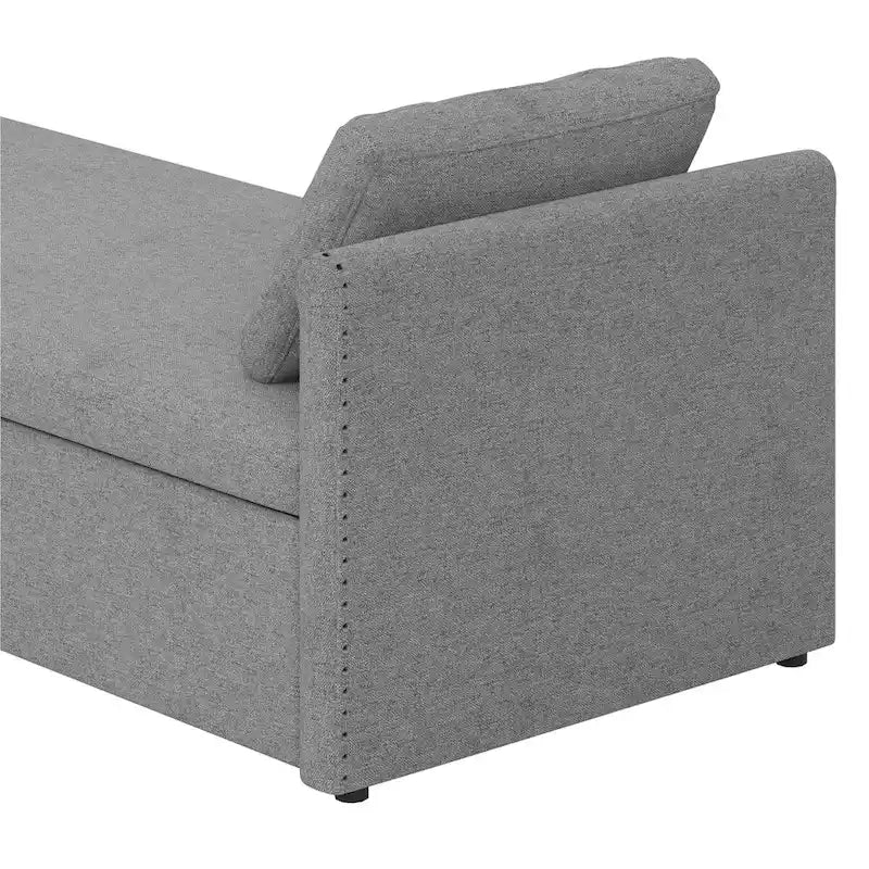 Lit de repos rembourré moderne avec oreillers, petit lit de repos simple pour salons