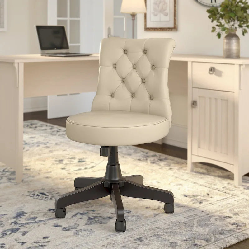 Chaise de bureau à dossier mi-hauteur capitonnée Arden Lane