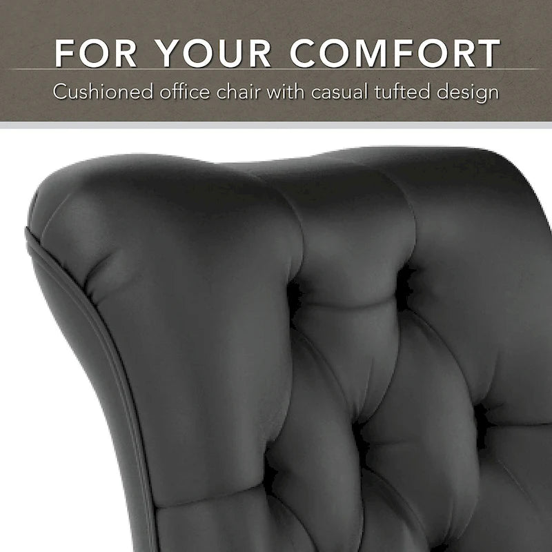 Chaise de bureau à dossier mi-hauteur capitonnée Arden Lane
