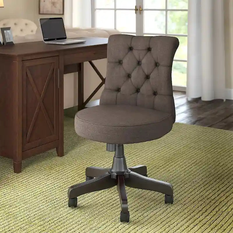Chaise de bureau à dossier mi-hauteur capitonnée Arden Lane