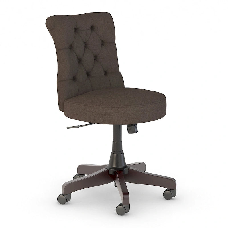 Chaise de bureau à dossier mi-hauteur capitonnée Arden Lane