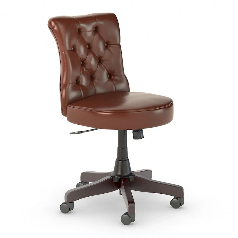Chaise de bureau à dossier mi-hauteur capitonnée Arden Lane