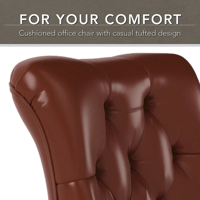 Chaise de bureau à dossier mi-hauteur capitonnée Arden Lane