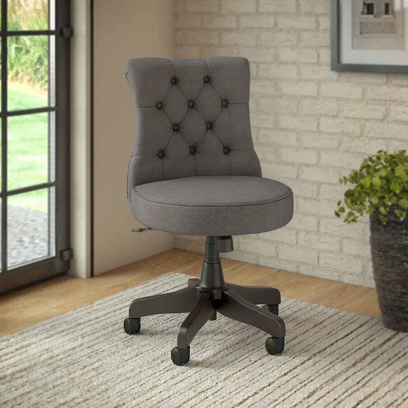 Chaise de bureau à dossier mi-hauteur capitonnée Arden Lane