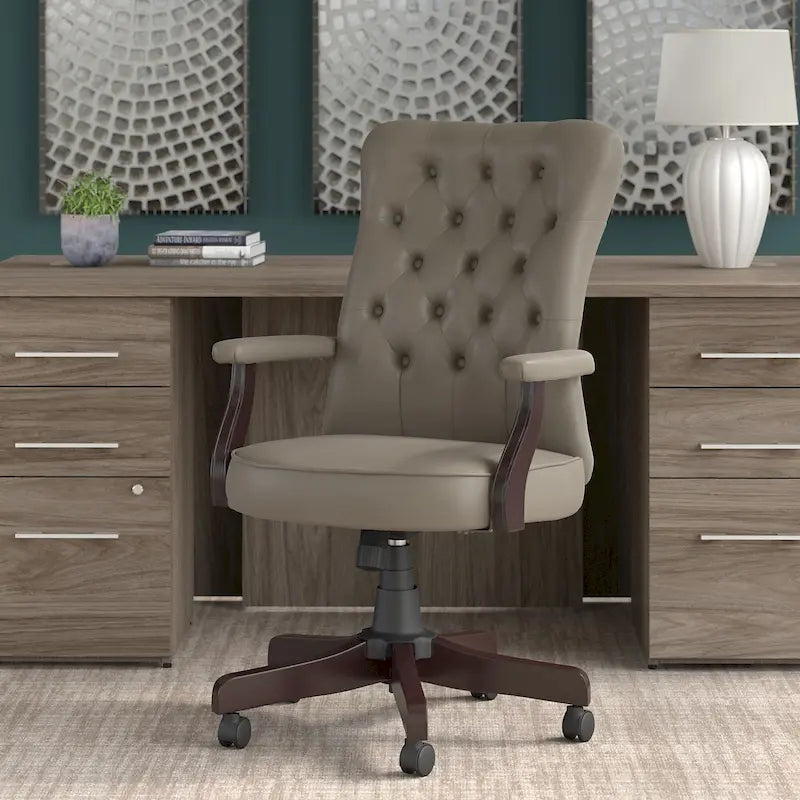 Chaise de bureau à dossier haut Arden Lane avec accoudoirs par