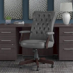 Chaise de bureau à dossier haut Arden Lane avec accoudoirs par