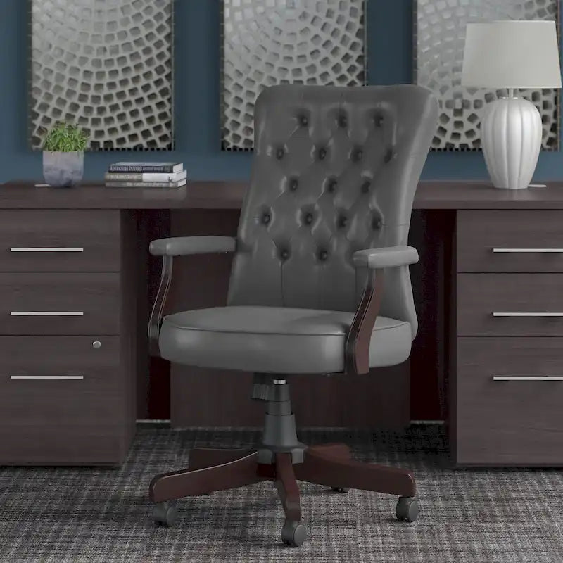 Chaise de bureau à dossier haut Arden Lane avec accoudoirs par