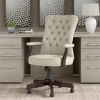 Chaise de bureau à dossier haut Arden Lane avec accoudoirs par