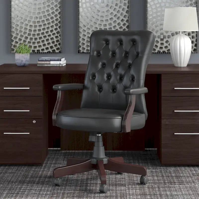 Chaise de bureau à dossier haut Arden Lane avec accoudoirs par