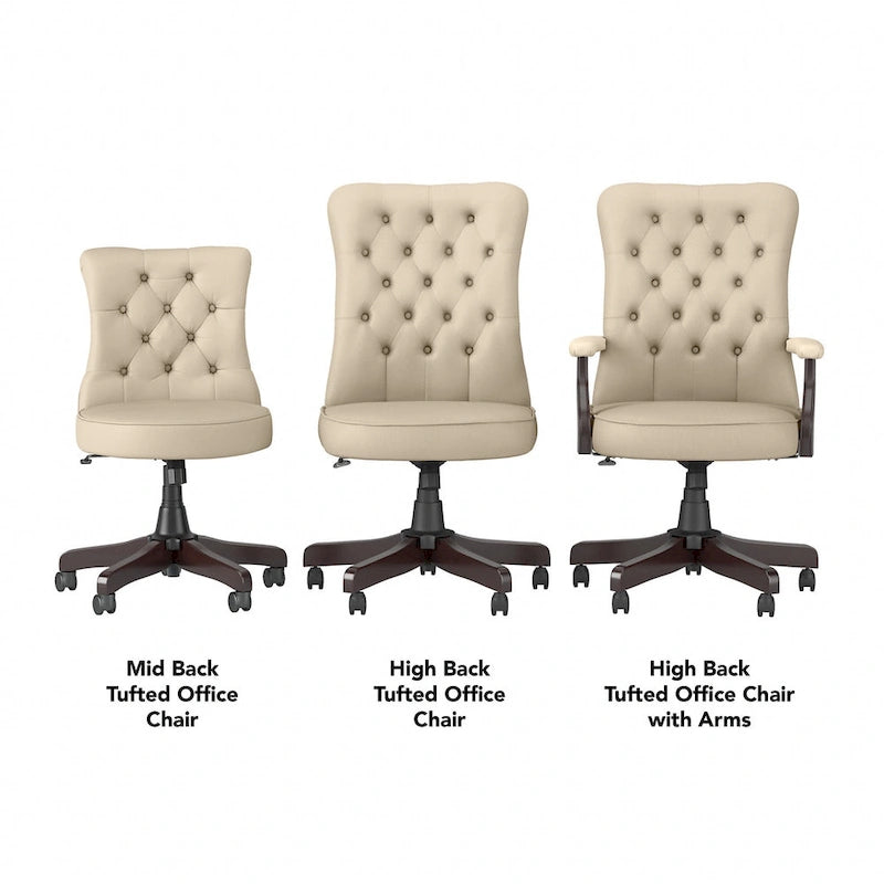Chaise de bureau à dossier haut Arden Lane avec accoudoirs par