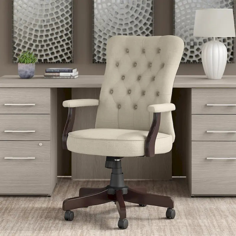 Chaise de bureau à dossier haut Arden Lane avec accoudoirs par