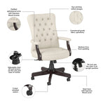 Chaise de bureau à dossier haut Arden Lane avec accoudoirs par