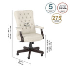 Chaise de bureau à dossier haut Arden Lane avec accoudoirs par