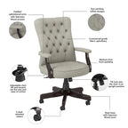 Chaise de bureau à dossier haut Arden Lane avec accoudoirs par
